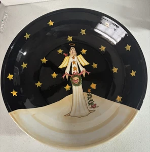 Certified International Becca Barton Holiday Angel - large 13" serving bowl - Picture 1 of 4