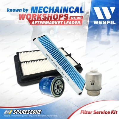 Wesfil Oil Air Fuel Cabin Filter Service Kit for Nissan Navara D40 2.5L 06-15 - image 1 of 2