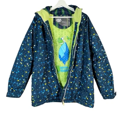 686 x Brandi Milne Snowboard Esquí Chaqueta Mujer’s Talla Grande Obra de Arte Lunares Foto 1 de 4