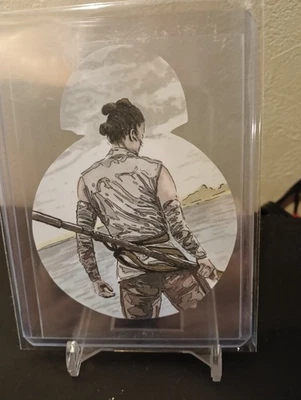 topps star wars Rey shaped sketch card Colin arthurs1/1 - Image 1 of 2