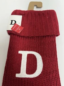 Wondershop Red Knit Monogram Letter D Christmas Stocking 18" - Picture 1 of 3