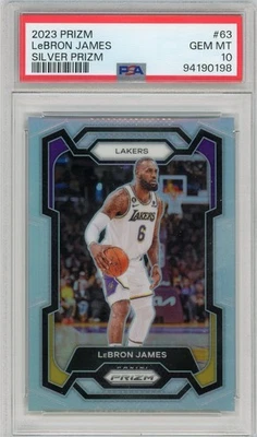 2023 Prizm Basketball Lebron James Silver Prizm #63 PSA 10 Gem Mint - Image 1 of 3