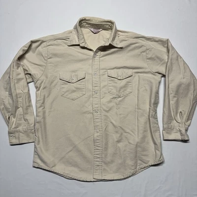 Franela de trabajo sanforizada vintage a prueba de escarcha de algodón pesado talla XL beige Foto 1 de 4