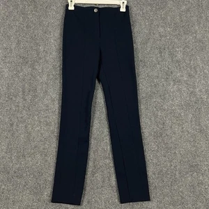Theory Dress Pants Womens 0 Nylon Textured Knit Dark Wash Blue - Picture 1 of 17