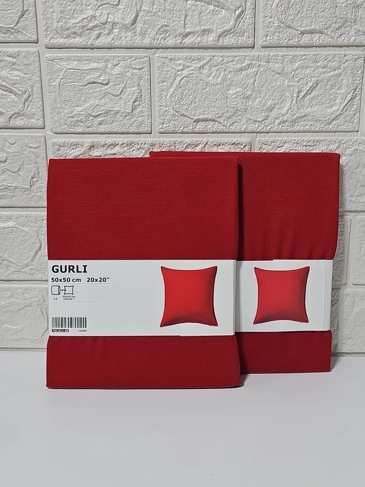 Lot Of 2 New IKEA GURLI Cushion Throw Pillow Covers RED 20x20 702.811.48 Foto 1 de 4