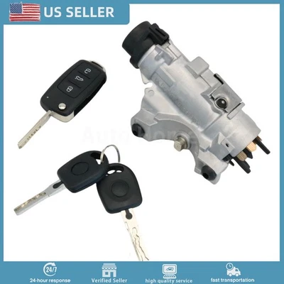 For 2000-2006 Audi TT Ignition Lock Cylinder Assembly W/ Key Shells 4B0905851P - Imagem 1 de 4