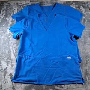 2 Figs Technical Collection ladies XL Royal Blue Top 2 Pocket - Picture 1 of 4