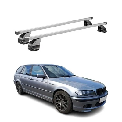 For BMW 325xi 2001-2006 OMAC USA U026227 Gray Fix Points Roof Racks Cross Bar Foto 1 de 4