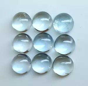 Lotto pietre preziose cabochon frullati tondi acquamarina 100% naturale 10,10 carati AQ-2 - Foto 1 di 4
