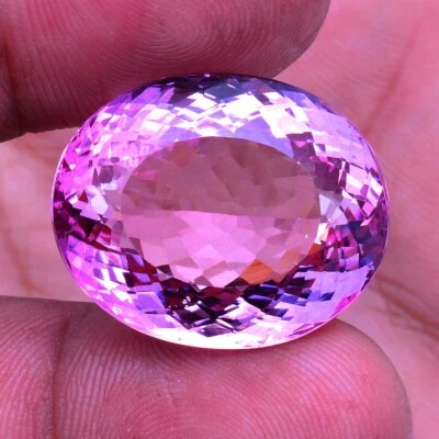 49.50 克拉 VVS 认证天然粉红色黄玉椭圆形切割 AAA 优质散装宝石 — 第 1/4 张图片