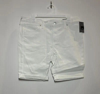 Mossimo Women's Mid Rise Bermuda Denim Cuffed Jean Shorts - White 16 - Image 1 of 2