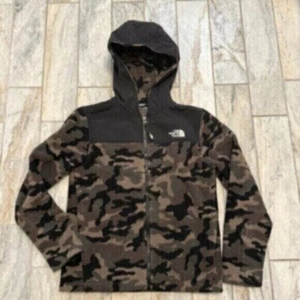 The North Face kids youth medium 10/12 Black/Green/Gray Camo fleece coat - Picture 1 of 6