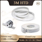 3M HTD Synchronous PU Timing Belt 1100mm Perimeter Closed Loop for Pulley CNC 3D