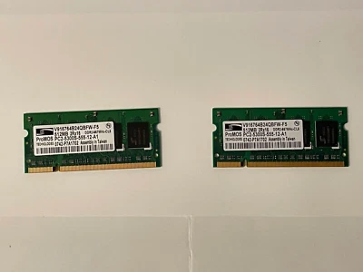1GB (2x512MB) ProMos 2Rx16 PC2-5300S-555-12 Laptop Memory RAM lap top SODIMM - Image 1 of 2