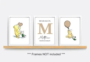 Kinderzimmer Drucke 3er Set Winnie the Puuh neutral Babyzimmer Wandkunst Dekor - Bild 1 von 2