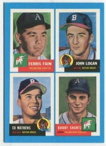 Tarjeta 4 en 1 Topps Bazooka 1992 #3 Eddie Mathews Boston Braves - Imagen 1 de 2