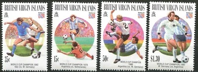 Br. Juego de balón de fútbol Islas Vírgenes 1994 Scott 802-805 MNH Foto 1 de 4