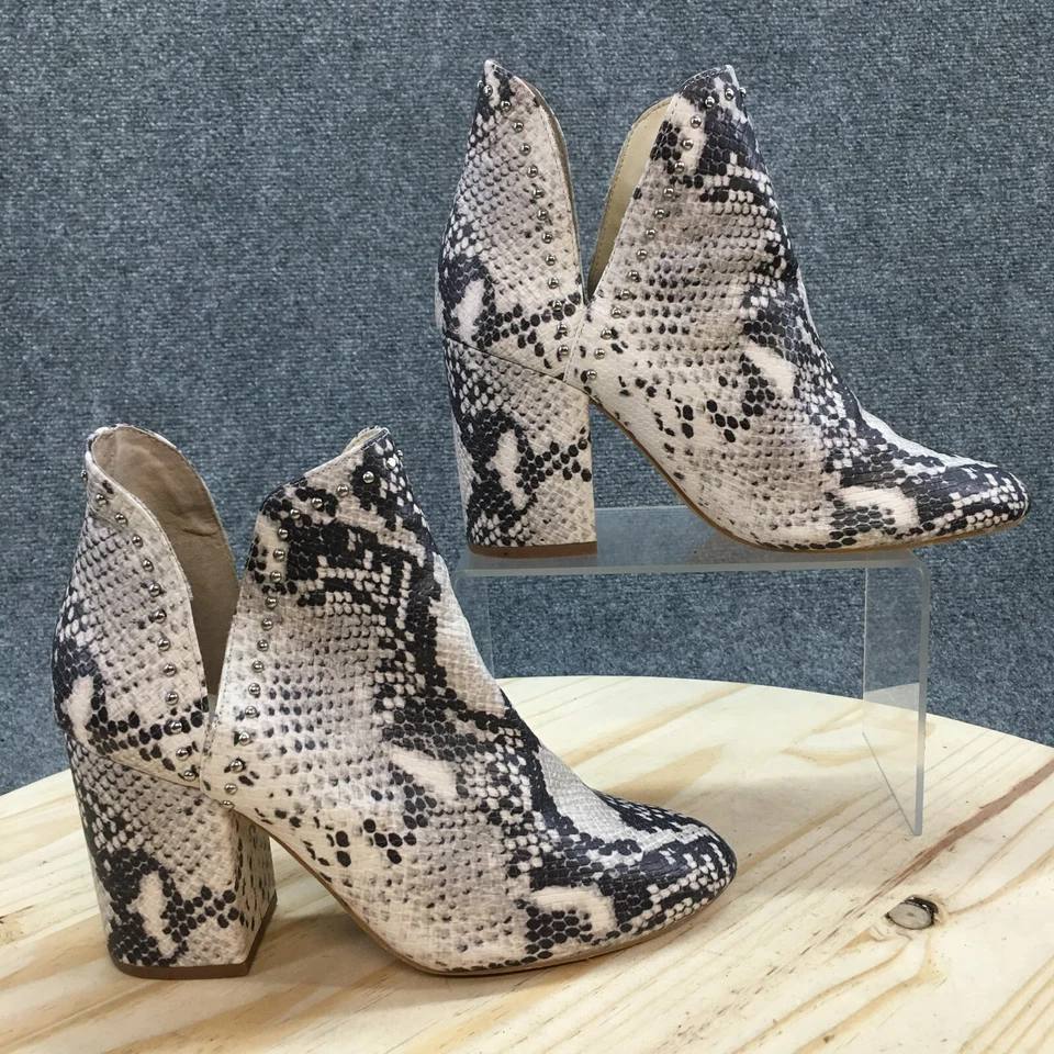 Steve Madden Boots Womens 7.5M Rockstar Ankle Bootie Gray Faux Leather Snakeskin - Image 1 of 4