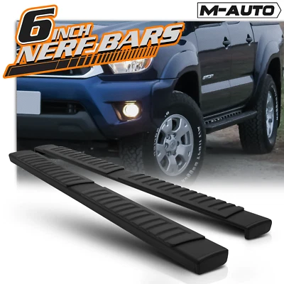 Barra Nerf estribo lateral negra de 6" para Toyota Tacoma 2005-2022 doble cabina Foto 1 de 4
