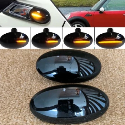 R59 MINI Cooper S JCW LED Dynamic Sequential Flowing Indicators Repeaters Black - Image 1 of 4