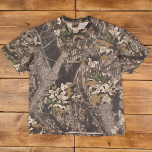 Vintage Jerzees Realtree Camo T Shirt XL Pocket Outdoors Brown Tee
