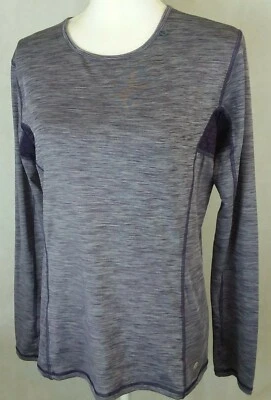 Lija Womens large Long Sleeve compression Running Top purple thumbholes - Image 1 of 4