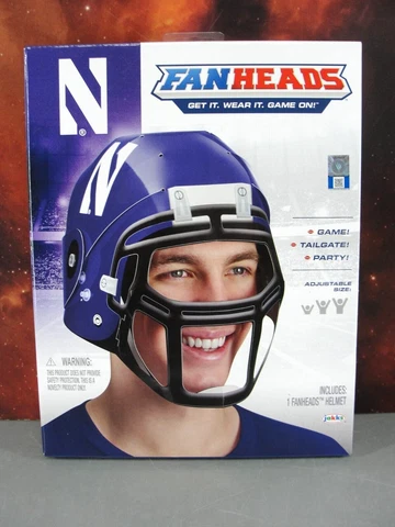 FANHEADS NORTHWESTERN UNIVERSITY WILDCATS 🏈 WEARABLE HELMET HAT ADJUSTABLE NEW Cover