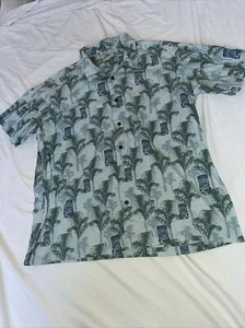 Solitude Hawaiian Shirt Palm Trees/Ancient Statue Design Mens Size XXL - Picture 1 of 9