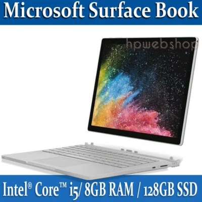 Microsoft Surface Book Intel i5 8GB RAM 128GB SSD with Keyboard  Windows 11 Pro - Image 1 of 4