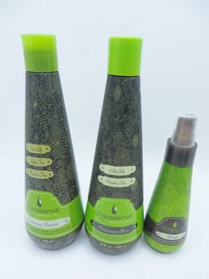 CHAMPÚ REJUVENECEDOR Y ENJUAGUE HIDRATANTE MACADAMIA 10 oz y SIN ENREDOS 3,3 oz Foto 1 de 2