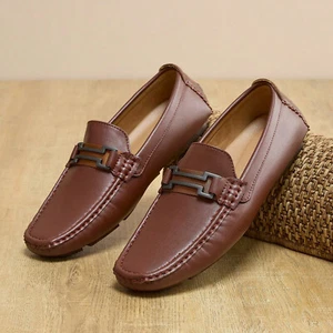 Men's Flexible Penny Loafers Moccasins Shoes Lightweight Slip-on Casual Shoes - Picture 1 of 12