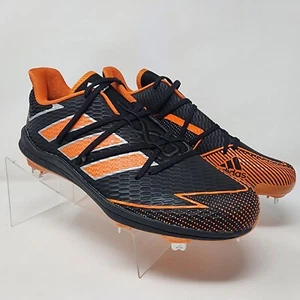Adidas Baseball Cleats Mens 8.5 Black Orange Adizero Afterburner 7 Spell Out - Picture 1 of 8