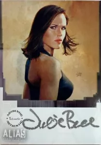 Pintura de Jennifer Garner por Julie Bell, tarjeta de estuche CL1, alias temporada 3, autógrafo - Imagen 1 de 2