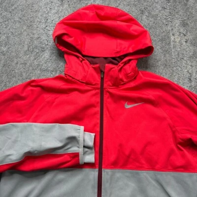 Chaqueta para correr Nike Shield Flash para mujer M roja gris con capucha reflectante 619026 Foto 1 de 4