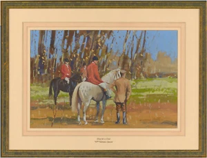 William Norman Gaunt (1918-2001) - Signed and Framed Gouache, Hunting Party - Picture 1 of 4
