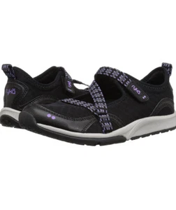 Ryka Kailee Black Purple Mesh Mary Janes Slip On Comfort Shoes Women's Size 6W - Picture 1 of 8