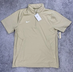 Nike Football Coaches Jacket Mens 1/4 Zip Short Sleeve Hooded Pullover Fj9548 - Picture 1 of 10