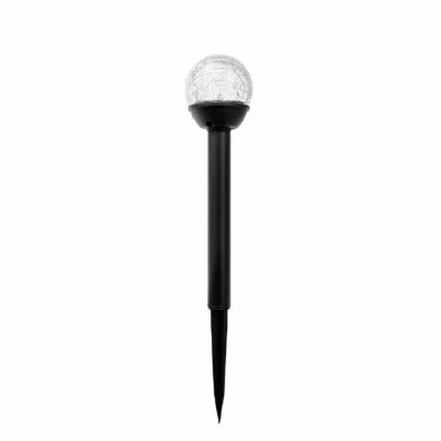 12 Pack - Solar LED Pathway Light,Black Finish,Crackle Glass Ball,13 In. High - - Image 1 of 1