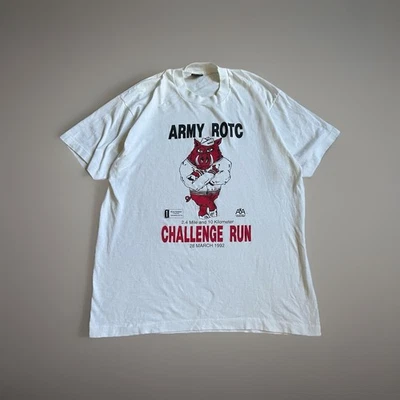 Army ROTC Arkansas Razorbacks Challenge Run 1992 T-Shirt - Image 1 of 4