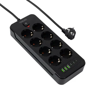 NEU Steckdosenleiste 8-Fach 3 USB Mehrfachsteckdose mit Flachstecker&Schalter DE - Bild 1 von 13