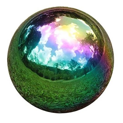  Bolas de espejo globo de observación arco iris para jardín hogar acero inoxidable brillante 8 pulgadas Foto 1 de 3