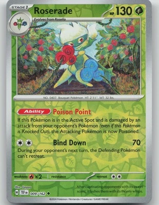 Roserade 009/162 Uncommon SV05: Temporal Forces NM Reverse Holo - Image 1 of 2