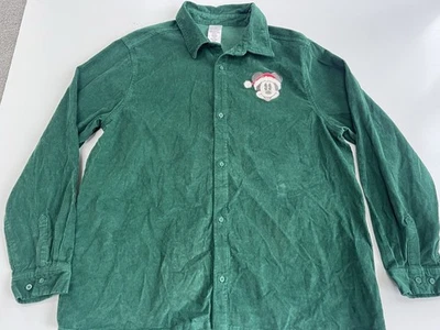 Disney Микки Маус вельветовая рубашка XL зеленый Микки Рождественский логотип мужской - Изображение 1 из 3