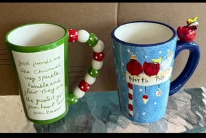 2 WEIHNACHTSTASSEN ~ 5 1/2" hoch ~ GROSSE NEUHEIT FEIERTAGSTASSEN - Bild 1 von 7