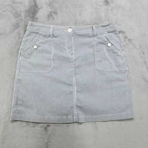 Karen Scott Skort Womens 6 Blue White Striped Skirt Shorts Pull On Preppy Sporty - Picture 1 of 11