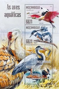 MOZAMBIQUE WATER BIRDS STAMPS SHEET MNH 2016 BIRD WILDLIFE HERON CRANE FLAMINGO - Picture 1 of 1