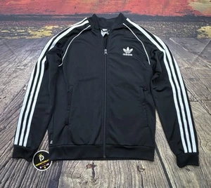 Adidas Boys Superstar Track Jacket Youth Medium Black Full Zip Trefoil Soccer - Picture 1 of 13