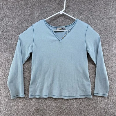 Pullover tejido para mujer Caribbean Joe grande azul manga larga Foto 1 de 4