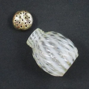 EAPG BUCKEYE #528 REVERSE SWIRL WHITE OPAL GLASS SHAKER CRYSTAL OPAL - Picture 1 of 5