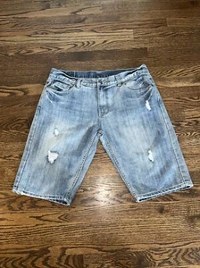 Flypaper men’s blue denim jean shorts size 38 distressed - Picture 1 of 13